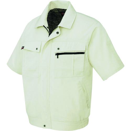 ■アイトス 半袖ブルゾン(無地)(男女兼用) アイボリー LL〔品番:5591001LL〕【1440681:0】[送料別途見積り][掲外取寄][店頭受取不可]