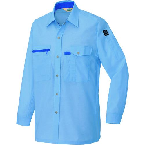 ■アイトス 長袖シャツ(男女兼用)(薄地) サックス 4L〔品番:53650074L〕【1440955:0】[送料別途見積り][掲外取寄][店頭受取不可]