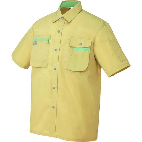 ■アイトス 半袖シャツ(男女兼用) マスタード×オリーブ 4L〔品番:53260194L〕【1442538:0】[送料別途見積り][掲外取寄][店頭受取不可]