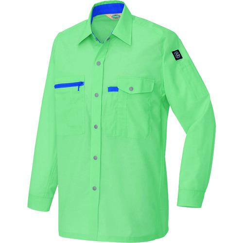 ■アイトス 長袖シャツ(男女兼用)(薄地) エメラルドグリーン M〔品番:5365024M〕【1444106:0】[送料別途見積り][掲外取寄][店頭受取不可]