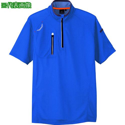 ■アイトス 半袖ハーフZIPシャツ(男女兼用) ロイヤルネイビー LL〔品番:10607006LL〕【1444267:0】[送料別途見積り][掲外取寄][店頭受取不可]