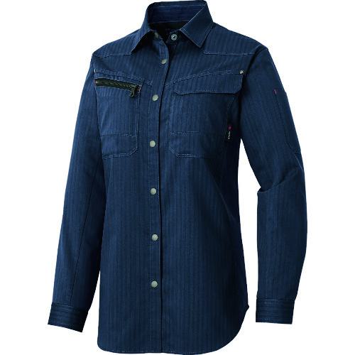 ■アイトス レディース長袖シャツ(薄地) ネイビー M〔品番:30645008M〕【1445845:0】[送料別途見積り][掲外取寄][店頭受取不可]