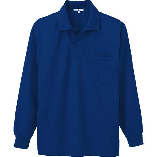 ■アイトス 吸汗速乾(クールコンフォート)ペン差し付長袖ポロシャツ(男女兼用) ネイビー L〔品番:10600008L〕【1448918:0】[送料別途見積り][掲外取寄][店頭受取不可]