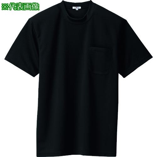 ■アイトス 吸汗速乾(クールコンフォート)半袖Tシャツ(ポケット付)(男女兼用) ブラック 3L〔品番:105760103L〕【1448967:0】[送料別途見積り][掲外取寄][店頭受取不可]