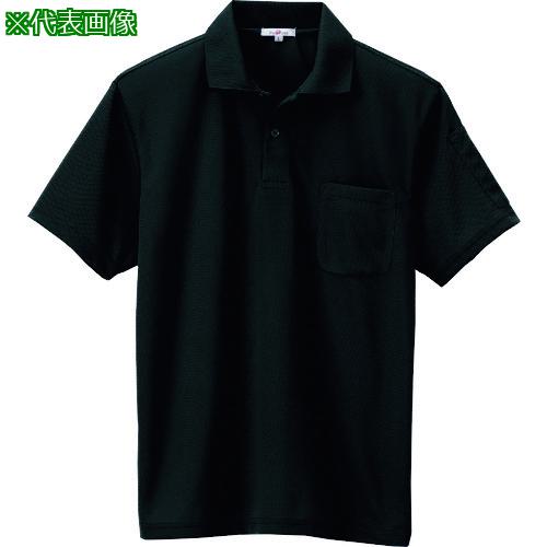 ■アイトス 吸汗速乾(クールコンフォート)ペン差し付半袖ポロシャツ(男女兼用) ブラック 4L〔品番:106010104L〕【1448988:0】[送料別途見積り][掲外取寄][店頭受取不可]