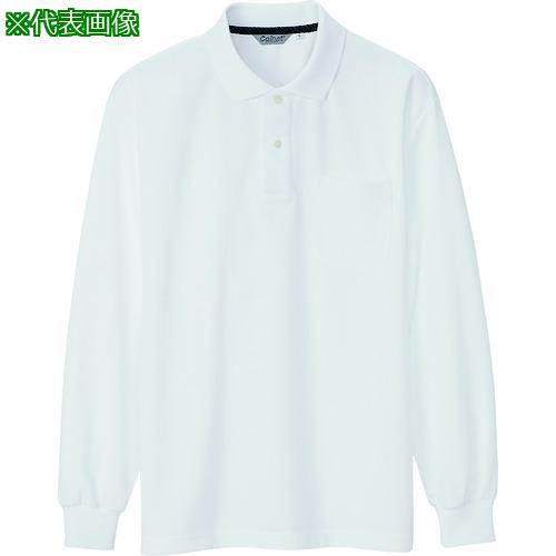 ■アイトス メンズ長袖ポロシャツ ホワイト S〔品番:CL1001024S〕【1449219:0】[送料別途見積り][掲外取寄][店頭受取不可]