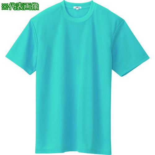 ■アイトス 吸汗速乾(クールコンフォート)半袖Tシャツ(ポケット無し)(男女兼用) ターコイズ 5L〔品番:105740275L〕【1450530:0】[送料別途見積り][掲外取寄][店頭受取不可]