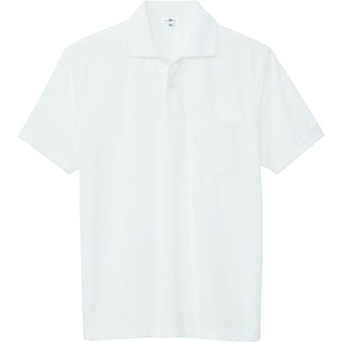 ■アイトス 吸汗速乾(クールコンフォート)ペン差し付半袖ポロシャツ(男女兼用) ホワイト L〔品番:10601001L〕【1450537:0】[送料別途見積り][掲外取寄][店頭受取不可]