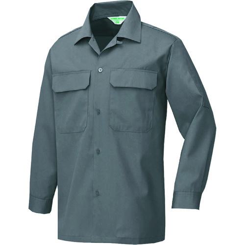 ■アイトス 長袖シャツ(薄地)(男女兼用) グレー S〔品番:530004S〕【1453499:0】[送料別途見積り][掲外取寄][店頭受取不可]