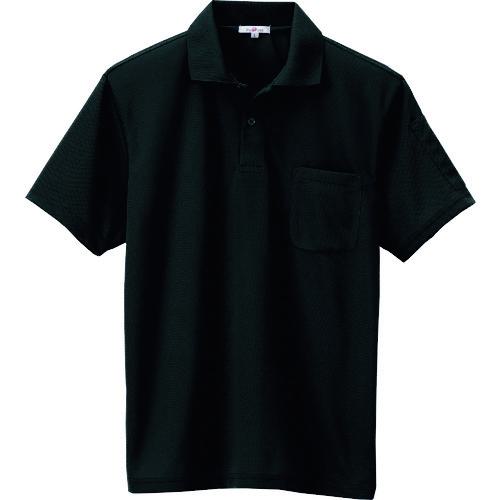 ■アイトス 吸汗速乾(クールコンフォート)ペン差し付半袖ポロシャツ(男女兼用) ブラック L〔品番:10601010L〕【1453642:0】[送料別途見積り][掲外取寄][店頭受取不可]