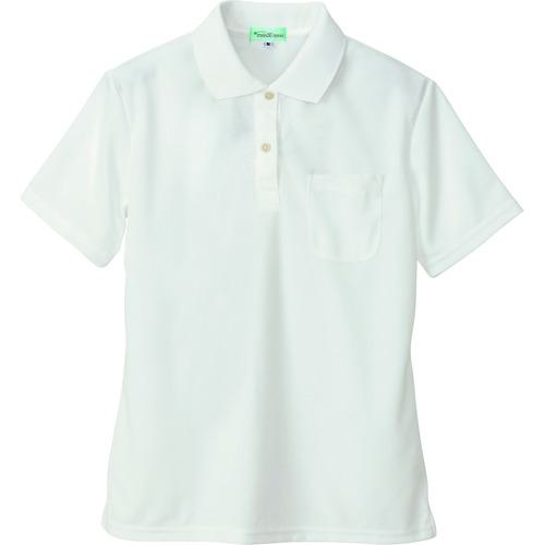 ■アイトス 吸汗速乾(クールコンフォート)レディース半袖ポロシャツ ホワイト M〔品番:10589101M〕【1453703:0】[送料別途見積り][掲外取寄][店頭受取不可]