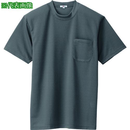 ■アイトス 吸汗速乾(クールコンフォート)半袖Tシャツ(ポケット付)(男女兼用) チャコールグレー 6L〔品番:105760446L〕【1453709:0】[送料別途見積り][掲外取寄][店頭受取不可]