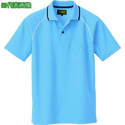 ■アイトス 制電半袖ポロシャツ(男女兼用) サックス SS〔品番:50005007SS〕【1453788:0】[送料別途見積り][掲外取寄][店頭受取不可]