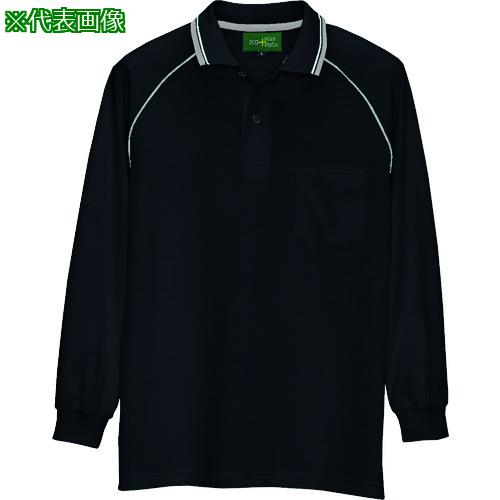■アイトス 制電長袖ポロシャツ(男女兼用) ブラック SS〔品番:50010010SS〕【1453841:0】[送料別途見積り][掲外取寄][店頭受取不可]