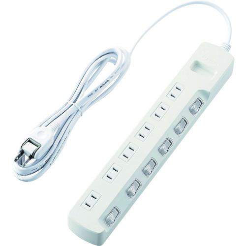■ELECOM 省エネタップ 個別スイッチ 6個口 3m ホワイト〔品番:TE5A2630WH〕【1469404:0】[店頭受取不可]