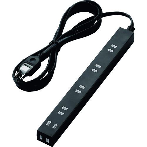 ■ELECOM ほこり防止シャッター付スリムタップ(雷ガード内蔵)3.0m ブラック〔品番:TNSLK2630BK〕【1472504:0】[店頭受取不可]