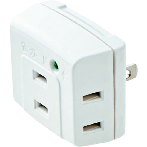 ■ELECOM トリプルタップ(雷ガード付き) 3個口 ホワイト〔品番:TKTR01WH〕【1474120:0】[店頭受取不可]