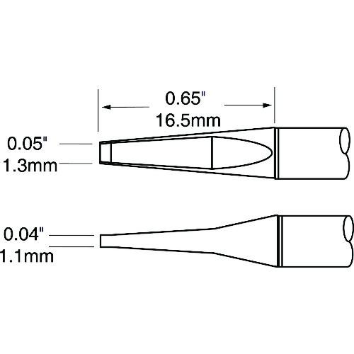 ■メトカル Metcal MXシリーズ 精密ツイーザー チップカートリッジ〔品番:PTTC602〕【1475532:0】[送料別途見積り][掲外取寄][店頭受取不可]