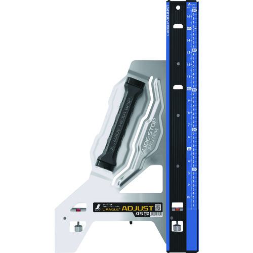 ■シンワ 丸ノコガイド定規 エルアングルPlus アジャスト 45cm 併用目盛〔品番:73180〕【1477590:0】[店頭受取不可]