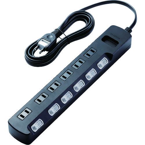 ■ELECOM TV用ほこり防止シャッター付雷ガードタップ 6個口 2.5m ブラック〔品番:AVTK6A2625BK〕【1480420:0】[店頭受取不可]