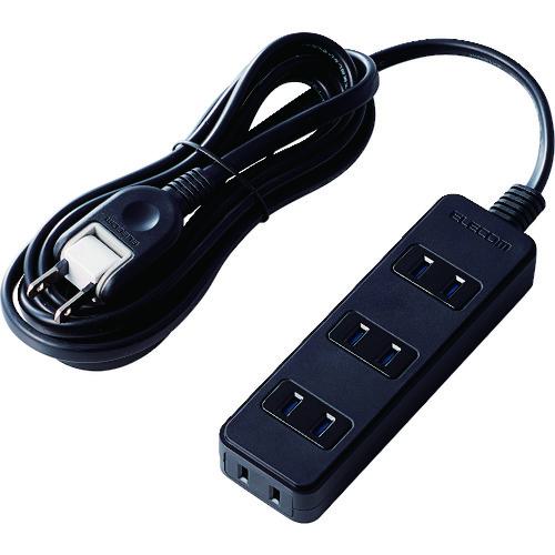 ■ELECOM TV用ほこり防止シャッター付タップ 4個口 2.5m ブラック〔品番:AVTST022425BK〕【1480469:0】[店頭受取不可]