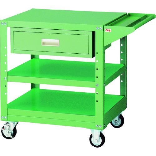 ■OS ワークワゴン 間口693(893)×奥行550×高さ779mm(スチール天板)1段引出し付き〔品番:WR1001〕【1520395:0】[法人・事業所限定][外直送元][店頭受取不可]