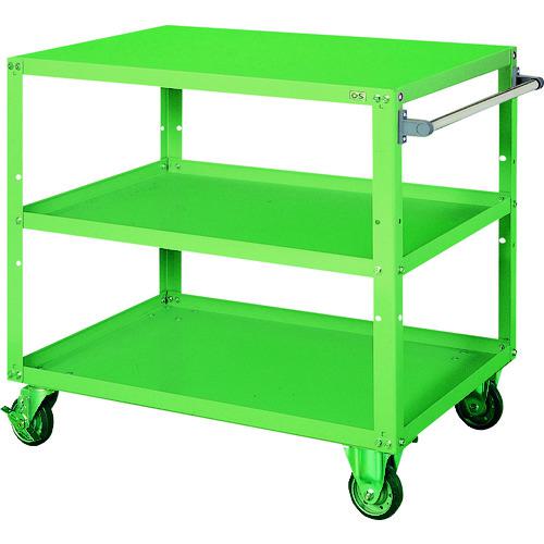 ■OS パワフルワゴン 若草 間口1000×奥行700×高さ887mm〔品番:PFW173〕【1521988:0】[法人・事業所限定][外直送元][店頭受取不可]