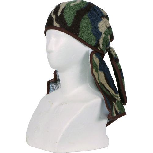 ■カジメイク 6550 タオルヘッドキャップ 迷彩 グリーン フリー〔品番:655056F〕【1533506:0】[送料別途..