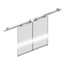 ■DAIKEN スライデックス 傾斜レールタイプ(自閉式) 連動両引分け HCS-XW40B型〔品番:HCSXW40B〕【1621908:0】[法人・事業所限定...