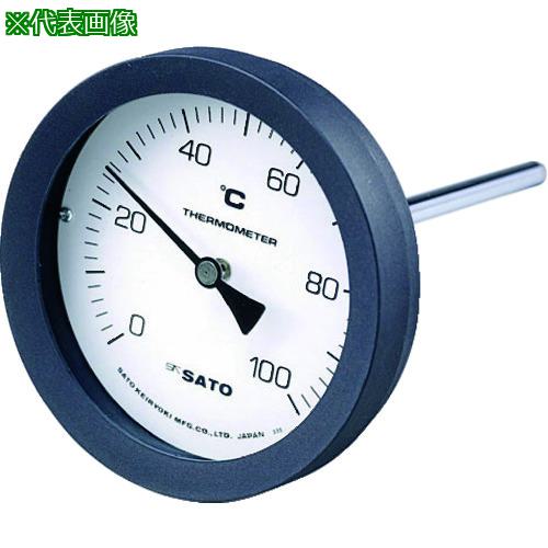 ■佐藤 バイメタル式温度計 BM-T-100P 0~50℃ 100L (2080-04)〔品番:BMT100P2〕【1662772:0】[送料別途見積り][掲外取寄][店頭受取不可]