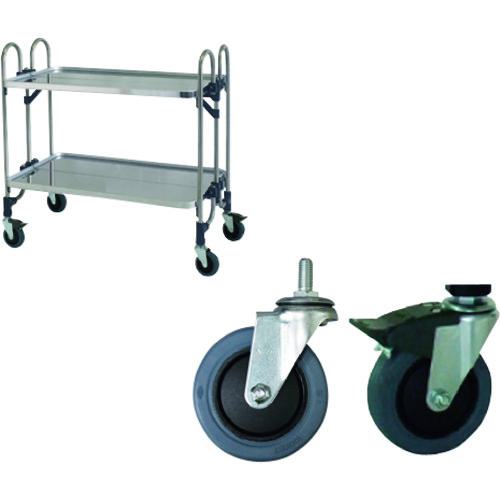 ■トクヤマ ステンレス パンチング折りたたみ式ワゴン 静かなキャスター仕様〔品番:FEOPW2SE〕【1768981:0】[送料別途見積り][法人・事業所限定][外直送][店頭受取不可]