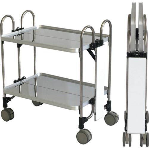 ■トクヤマ ステンレス 折りたたみ式ワゴン サイド表示仕様〔品番:FEAMS2〕【1768984:0】[送料別途見積り][法人・事業所限定][外直送][店頭受取不可]