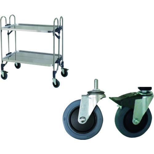 ■トクヤマ ステンレス 折りたたみ式ワゴン 静かなキャスター仕様〔品番:FEAM2SE〕【1769484:0】[送料別途見積り][法人・事業所限定][外直送][店頭受取不可]