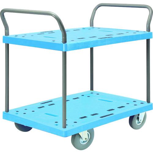 ■金沢 大型樹脂台車 2段式両ハンドル付 ノーパンククッションタイヤ付〔品番:NP309SL〕【1769651:0】[送料別途見積り][法人・事業所限定][外直送][店頭受取不可]