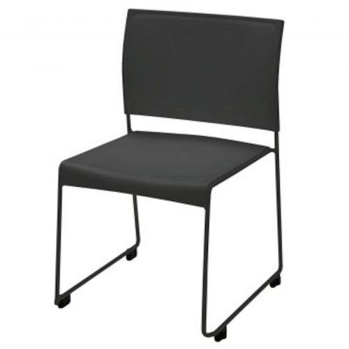 ■アールエフヤマカワ ループ脚チェア BONUM ブラック〔品番:BONUMBLACK〕【1776849:0】[法人・事業所限定][外直送元][店頭受取不可]