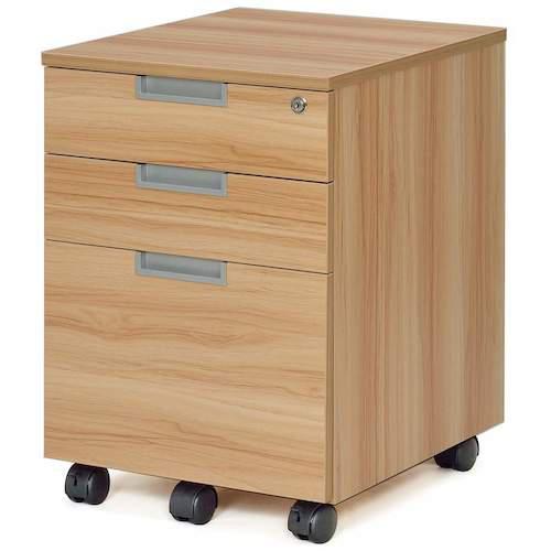 ■アールエフヤマカワ スチール脚デスク インサイドワゴン ナチュラル〔品番:GZCASLNA〕【1778483:0】[法人・事業所限定][外直送元][店頭受取不可]