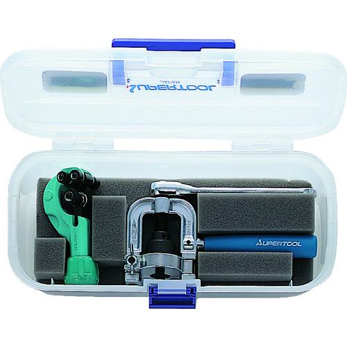 ■スーパー ラチェットハンドルフレキ管ツバ出し・カッター工具セット〔品番:THS406R〕【1781235:0】[店頭受取不可]