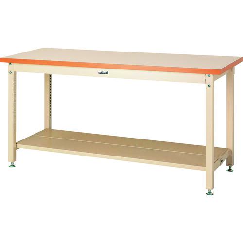 ■ヤマテック ワークテーブル スーパータイプ 全面棚板付 W1800×D750×H900mm ヤマテックアイボリー色〔品番:SSMH1875TTII〕【1781475:0】[法人・事業所限定][外直送元][店頭受取不可]