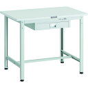■TRUSCO 軽荷重作業台(300kg)AE型 900X600XH740 薄型1段引出し付 ホワイト色〔品番:AE0960UDC1W〕【1833814:0】[...