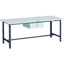 ■TRUSCO 軽荷重作業台(300kg)AE型 1800X750XH740 薄型2段引出し付 ダークグレー色〔品番:SAE1800UDC2DG〕【183387...
