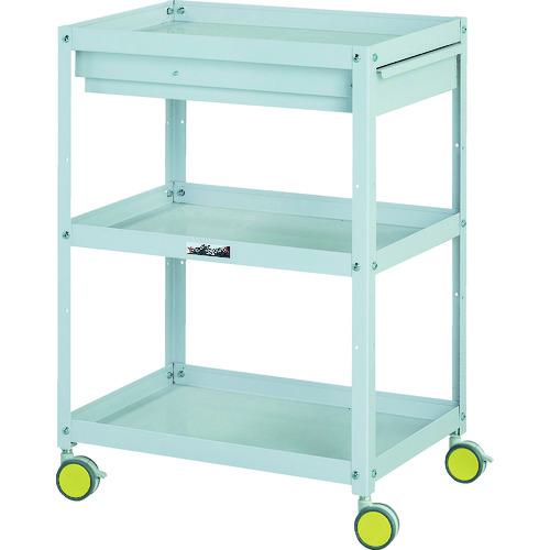 ■ヤマテック 色彩ワゴン 3段キャビネット付き イエロー W600XD400〔品番:CWCC3YE〕【1955835:0】[法人・事業所限定][直送元][店頭受取不可]