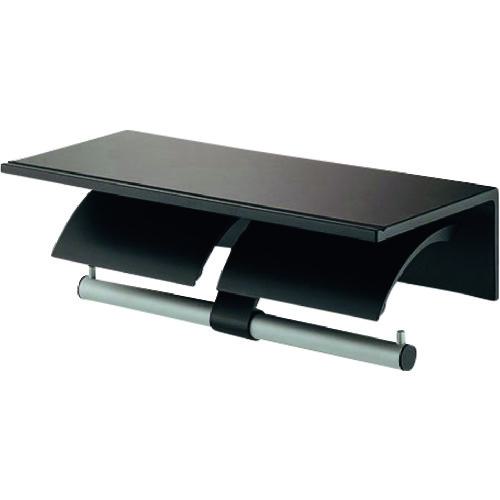 ■KAKUDAI ツインペーパーホルダー ブラック〔品番:203016D〕【1997631:0】[送料別途見積り][掲外取寄][店頭受取不可]