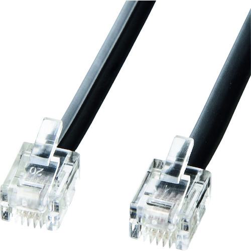■SANWA モジュラーケーブル(黒)〔品番:TELN115BKN2〕【2007006:0】[送料別途見積り][掲外取寄][店頭受..