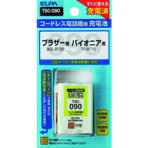 《メーカー》朝日電器（株）《品番》TSC-090《特長》●すぐに使える充電済です。●自己放電を抑制します。●安全装置内蔵です。《用途》●電話機に。《仕様》《仕様2》●3.6V 600mAh●ニッケル水素充電池●適合機種　・ブラザー:BCL-BT30　・パイオニア:TF-BT10　同等品《原産国（名称）》中国《材質／仕上》《セット内容／付属品》《注意》《JANコード》4901087205165《本体質量》44.0gELPA　電話機用充電池〔品番：TSC-090〕[注番:2007276][本体質量：44.0g]《包装時基本サイズ：20.00×65.00×130.00》〔包装時質量：44.0g〕分類》オフィス・住設用品》オフィス備品》電池☆納期情報：取寄管理コード(006) メーカー直送品 (欠品の場合有り)