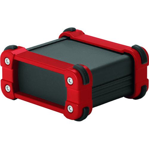 ■タカチ コーナーガード付アルミケースアルミパネルタイプ ブラック/レッド〔品番:EXP241117BR〕【2009..