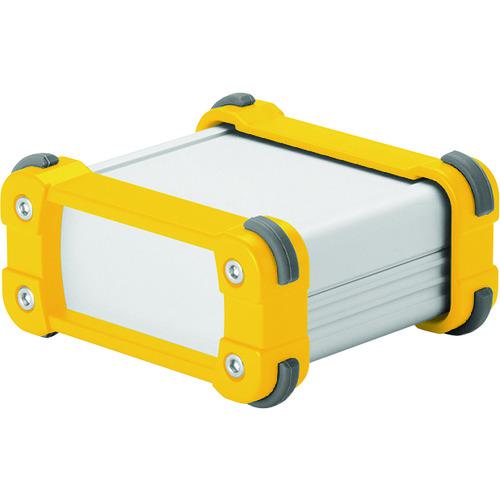 ■タカチ コーナーガード付アルミケースアルミパネルタイプ シルバー/イエロー〔品番:EXP15815SY〕【201..