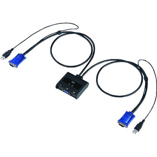 ■SANWA パソコン自動切替器(2:1)〔品番:SWKVM2UUN〕【2030877:0】[法人・事業所限定][外直送元][店頭受取不可]