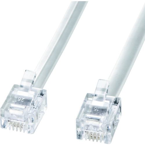 ■SANWA モジュラーケーブル(白)〔品番:TELN120N2〕【2033197:0】[送料別途見積り][掲外取寄][店頭受取..