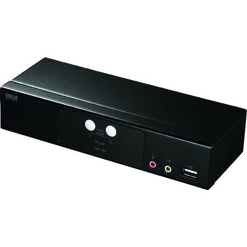 ■SANWA HDMI対応パソコン自動切替器(2:1)〔品番:SWKVM2HHC〕【2033312:0】[法人・事業所限定][外直送元][店頭受取不可]