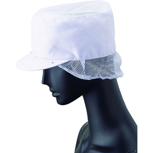 ■サンペックス 丸天帽子 メッシュケープ付き 衛生帽子 ホワイト F〔品番:G5028〕【2046608:0】[送料別..
